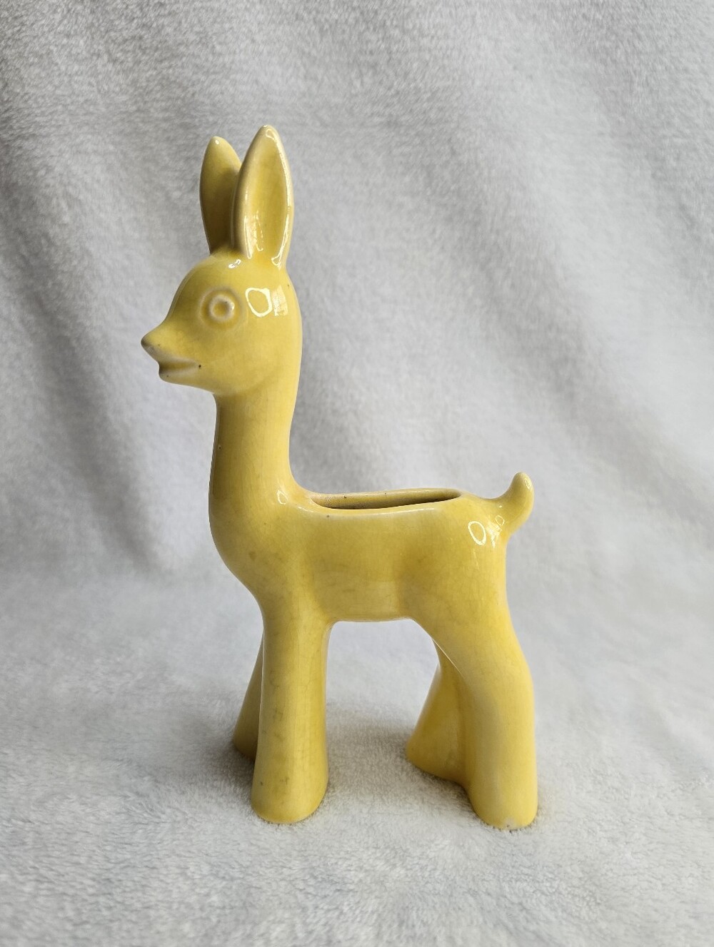 Vintage Yellow Shawnee Pottery Deer Succulent Planter Whimsy